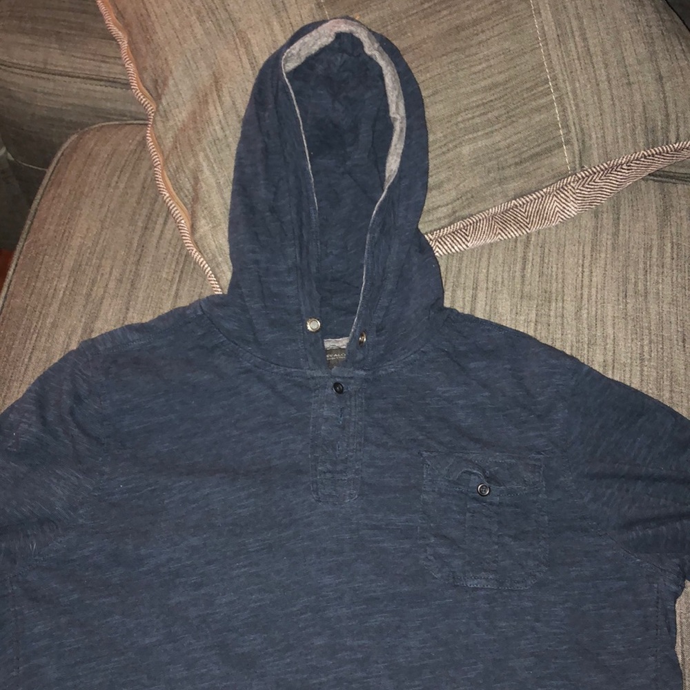 Buffalo David Button Blue Thermal Hoodie